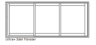 Ultra+ Skjutfönster 3-del